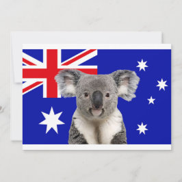 Convites Koala com caixa-mate australiano de bandeira