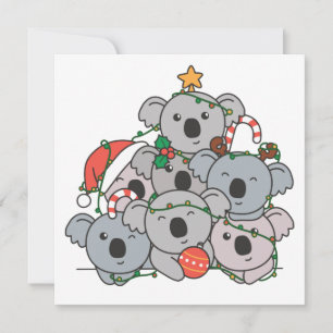 Convites Koala Natal Árvore Engraçado Natal Invita