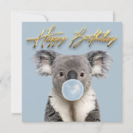 Convites Koala soprando uma pastilha azul