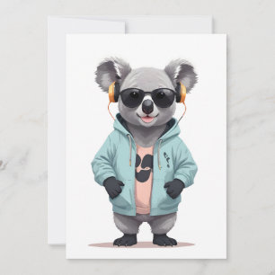 Convites Koala Vestindo Hoodie Funny Legal Caráter Animal