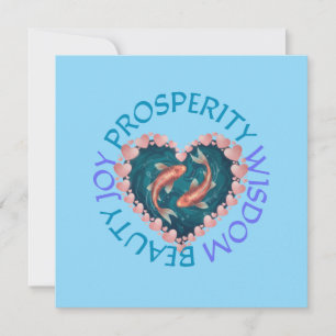 Convites Koi boa sorte rosa e turquesa