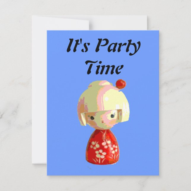 Convites Kokeshi Vermelha (Frente)