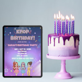 Convites KPOP Birthday, Color the back!