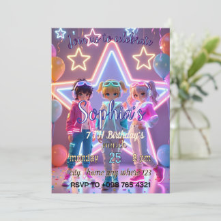 CONVITES KPOP DEMON CUTE INVITATION