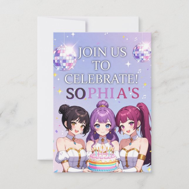 Convites Kpop Demon Hunters Birthday Invitation (Frente)