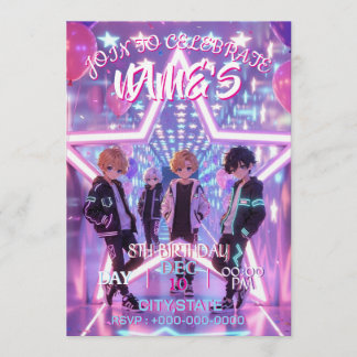 Convites KPOP Demon Hunters Inspired Invitation