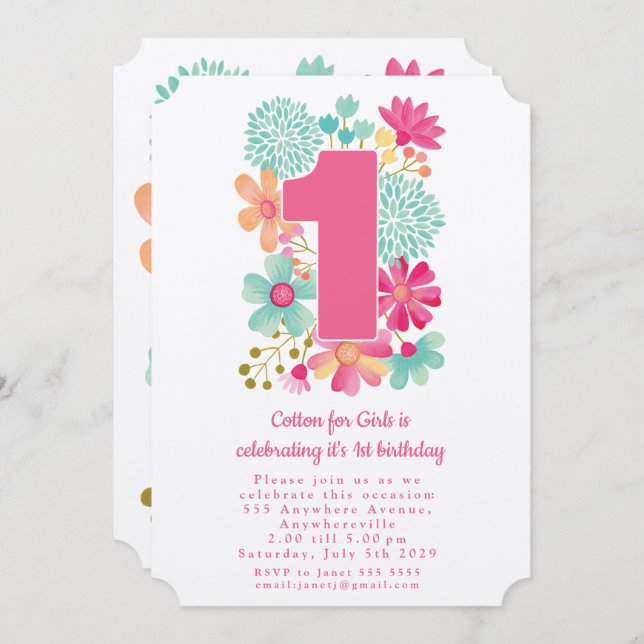 Convites Kraft 1rua Aniversário Festa da Companhia de Anive (Frente/Verso)