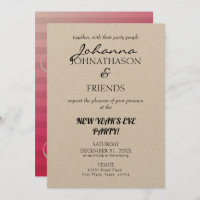 Kraft Beach Pink Monograma Funny NYE