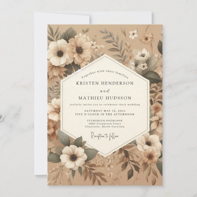Convites Kraft Earthy Rustic Wedding (Frente)