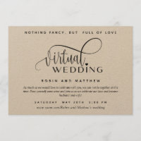 Kraft Paper, Rustic, Online Virtual Weding