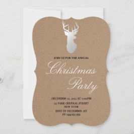 Convites Kraft Paper Silver Antler Partido de Natal Russo