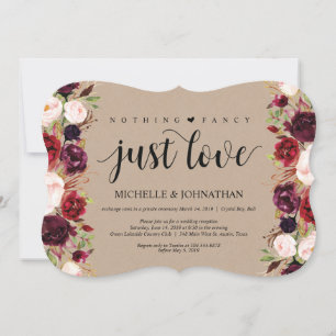 Convites Kraft para Recepção de Casamento Floral B