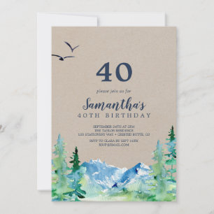 Convites Kraft Rocky Mountain aniversário de 40 anos