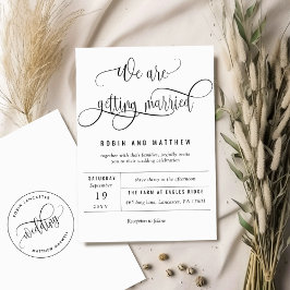 Convites Kraft Vamos Casar-Nos Com Casamentos Modernos Russ