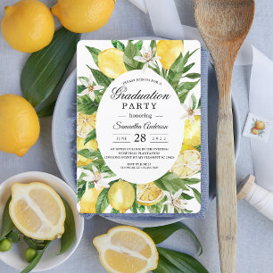 Convites Kraft Vintage Watercolor Yellow Lemons