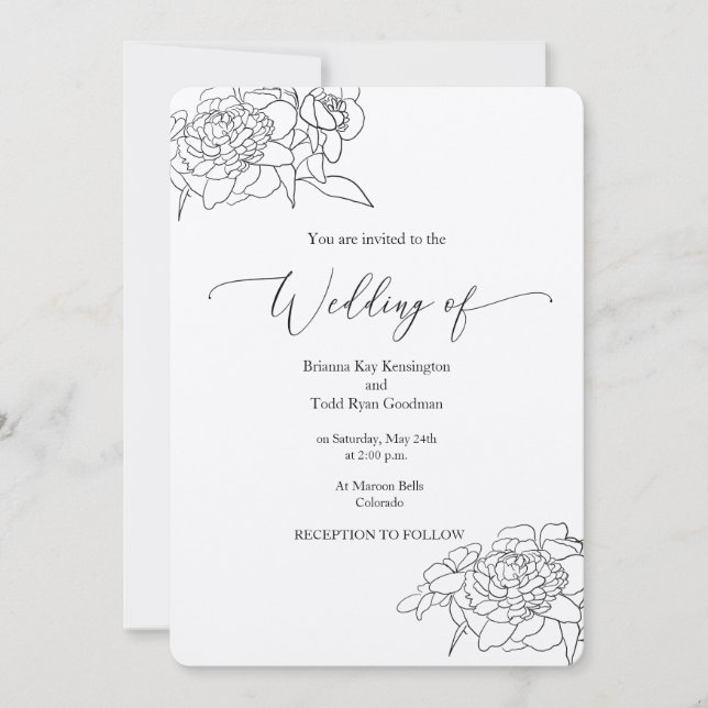 Convites Kraft Wedding Invitation - Chic Rustic (Frente)