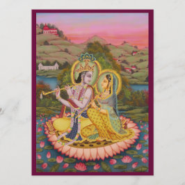 Convites Krishna e Radha no lotusInvitation