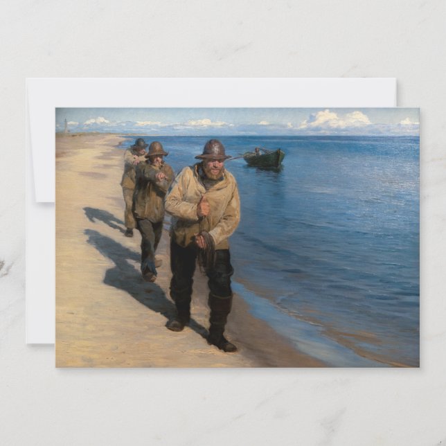 Convites Kroyer - Três pescadores puxando um barco (Frente)