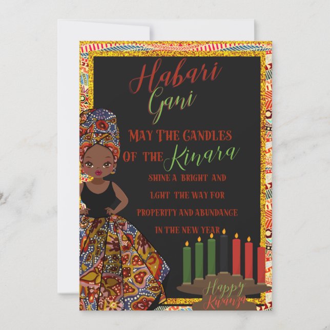 Convites Kwanza Habari Gani Holiday Card  (Frente)