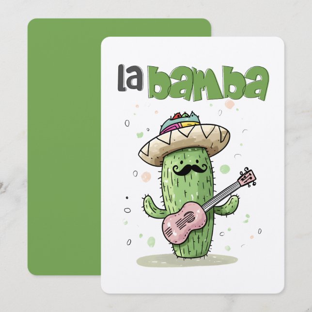 Convites La Bamba Cactus Jam – Uma Festa de Música no Cinco (Frente/Verso)
