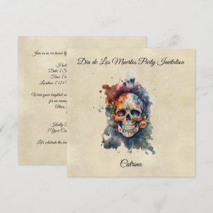 Convites La Calavera Hermosa, personalizado