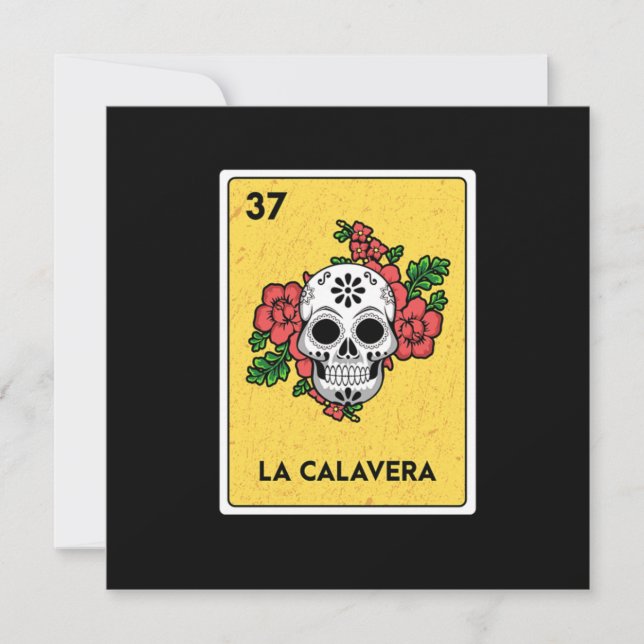 Convites La Calavera Mexicana Lottery Bingo Gamer Card (Frente)