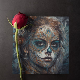 Convites La Catrina Azul Dia de los Muertos Caveira de Açúc