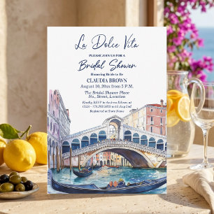 Convites La Dolce Vita Aquarela Chá de Noiva Veneza