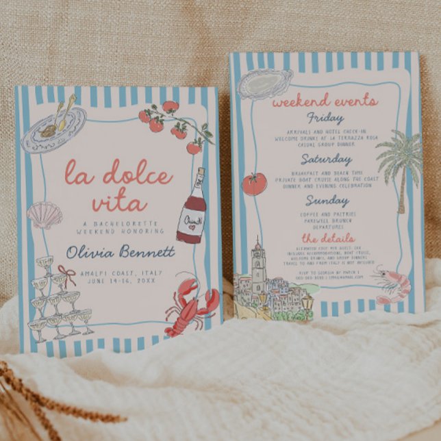 Convites La Dolce Vita Bachelorette Party Invitation (Criador carregado)