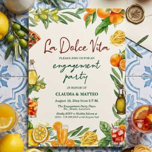 Convites La Dolce Vita Festa de Noivado Italiana com Citrin