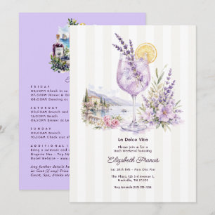 Convites La Dolce Vita Gin de Lavanda Italiano Fim de Seman