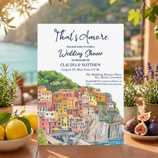 Convites La Dolce Vita Italian Riviera Wedding Shower (Criador carregado)