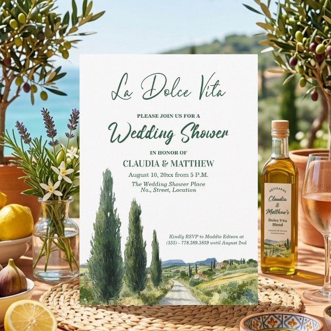 Convites La Dolce Vita Italian View Wedding Shower (Criador carregado)