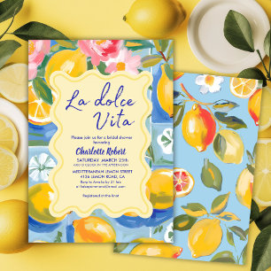 Convites La dolce vita Italiana Lemon Chá de panela