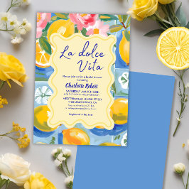 Convites La dolce vita Italiana Lemon Chá de panela
