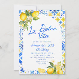 Convites La Dolce Vita Italiana Lemon elegante aniversário 