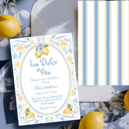 Convites La Dolce Vita Italiana Lemon Floral Chá de panela 