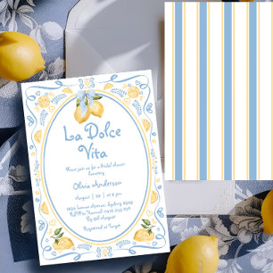 Convites La Dolce Vita Italiana Lemon Floral Chá de panela 