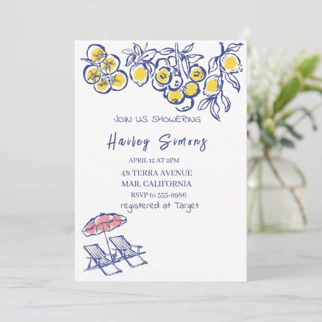 Convites La Dolce Vita Italiana Lemon Yellow (Em pé/Frente)