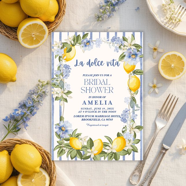 Convites La Dolce Vita Lemon Citrus Italian summer Wedding (Criador carregado)