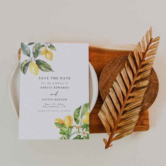 Convites La Dolce Vita Lemon Citrus Salvar A Data (Criador carregado)