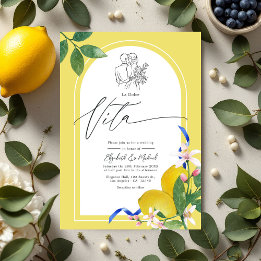 Convites "La Dolce Vita" Lemon e Azulejo Casamento Italiano