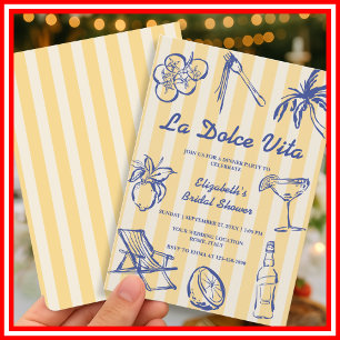 Convites La Dolce Vita Limões Chuveiro de Noiva Italiano