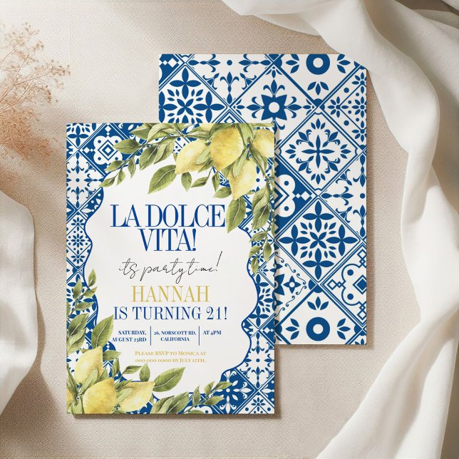 Convites La Dolce Vita Mediterrânica — Limão italiano — Bir (Criador carregado)