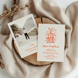 Convites La Dolce Vita Modern Hand Drawn
