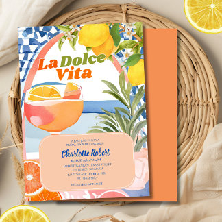 Convites La dolce vita verão de limão italiano Chás de noiv