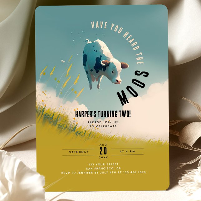 Convites "Lá em Cima nas Nuvens" Festa-de-Vaca (Criador carregado)