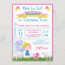 La La La! Garota Francesa e Poodle Rosa Aniversári