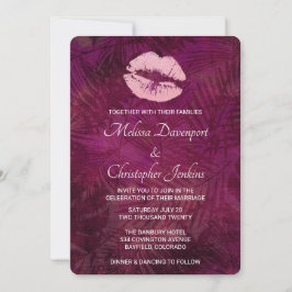 Convites Lábios Brilhantes Rosa Sexy Glamour de Casamento