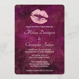 Convites Lábios Brilhantes Rosa Sexy Glamour de Casamento